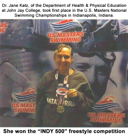 Dr. Jane Katz won the INDY 500 freestyle competition